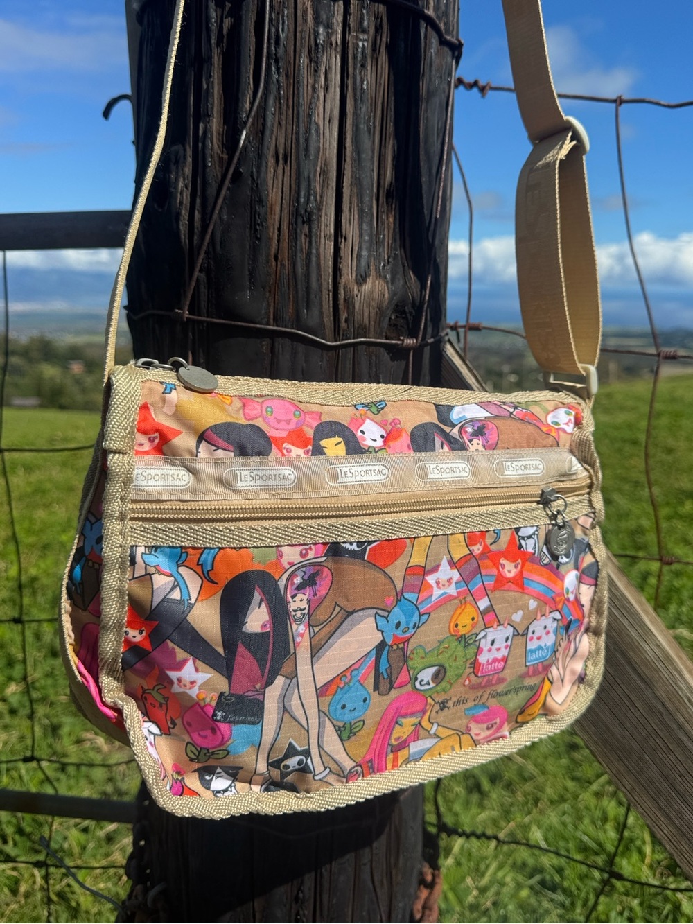 Lesportsac Tokidoki Playground Crossbody Purse flower Spring Tattoo Girls Toki